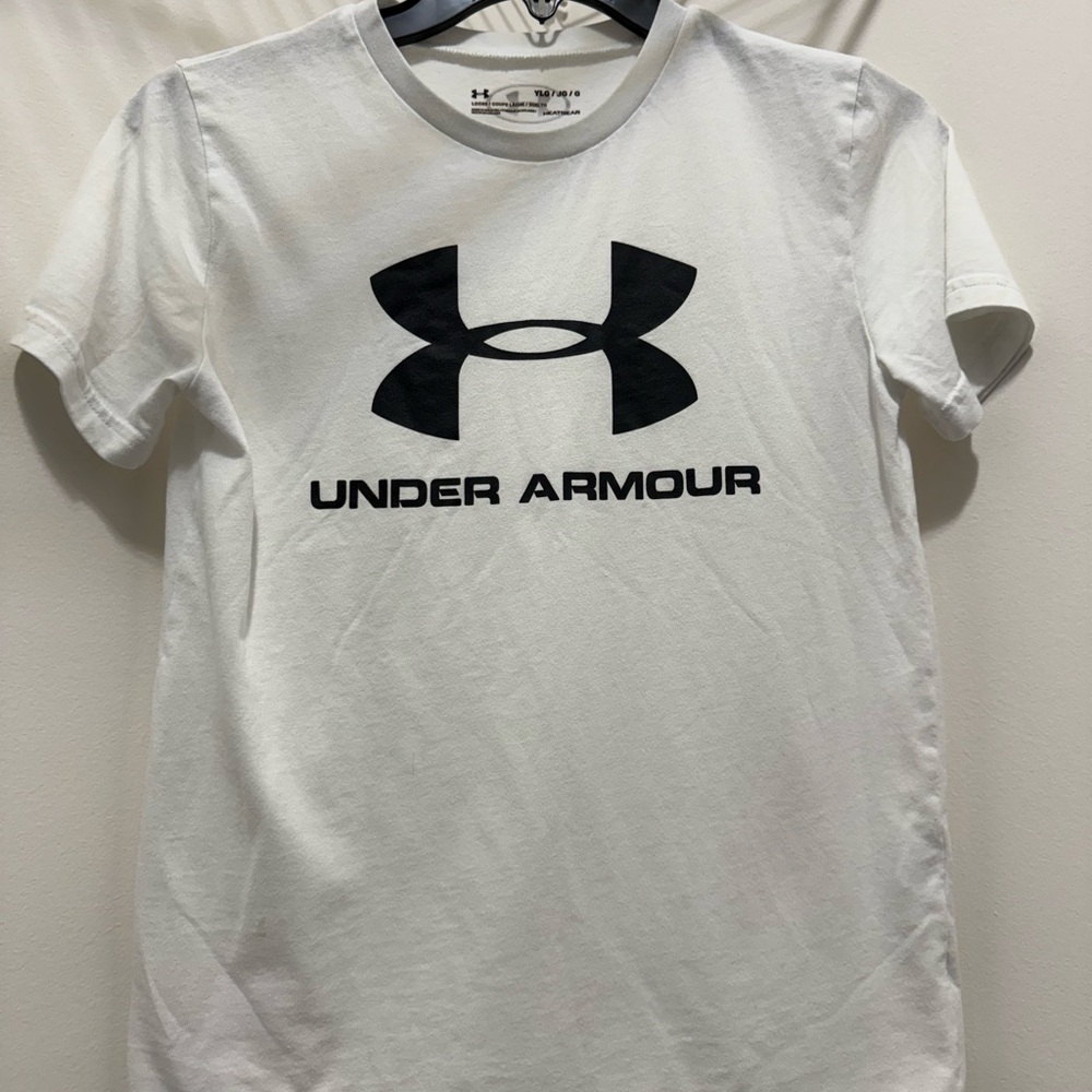 Under Armour White Tee with Black Logo